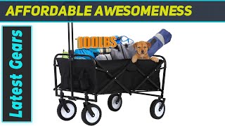 Collapsible Folding Wagon BEST Utility Cart for Shopping amp Outdoors [upl. by Zeuqirdor]