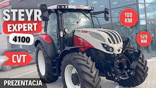 STEYR EXPERT CVT 4100  kompaktowy a z przekładnią bezstopniową  Prezentacja  test ciągnika [upl. by Witcher]