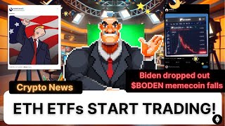 Ethereum ETFs Launch Solanas Big Moves Biden Exits and Memecoin Madness  BitGenie News [upl. by Reste]