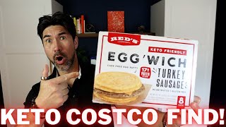 Keto COSTCO Find  Reds Keto Friendly Egg and Turkey Sausage Sandwich [upl. by Boaten]