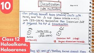 11 Diazotization reaction with mechanism Diazonium salt class12 Haloalkane Haloarenes class12 [upl. by Aicrop]