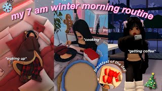 ❄️ my 7am winter morning routine Bloxburg Family Roleplaywvoices [upl. by Sevik]