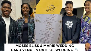 Moses bliss wedding invitation cardvenue and wedding date revealed [upl. by Sakmar521]