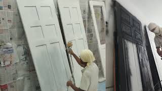 How to Paint Doors using a Professional Paint Sprayer  How to Paint  Beautiful car door painting [upl. by Carlock726]