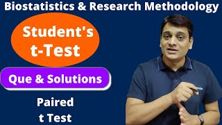 Part 4 Students t Test  Questions amp Solution  Paired t Test Biostatistics amp Research Methodology [upl. by Kesley167]