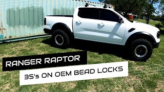 Ranger Raptor OEM Beadlock wheel install 35quot Nitto Trail Grappler Mud Terrain Tyre next gen ecoboost [upl. by Arlene]