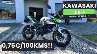 TEST RIDE KAWASAKI Z E 1  100 ELÉTRICA 075€100KMS [upl. by Aitel]