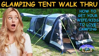 Jaw Dropping Air Tent Walkthru  Our Kampa Hayling 4 Air all tricked out  serious InTents Glamping [upl. by Pease]