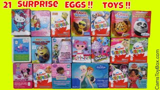 Chocolate Surprise Eggs Hello Kitty Disney Princess frozen Shopkins Kinder Lalaloopsy Minions Toys [upl. by Cottrell]