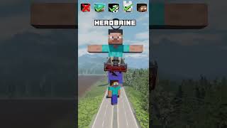 NOOB vs PRO vs HACKER vs HEROBRINE Car jump challenge 😎🚗 shorts beamngdrive [upl. by Hseyaj]