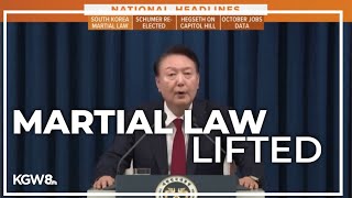 South Korean president to lift martial law [upl. by Gnouhc915]