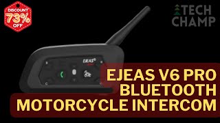 EJEAS V6 PRO Bluetooth Motorcycle Intercom Helmet Headset [upl. by Leunamnauj]