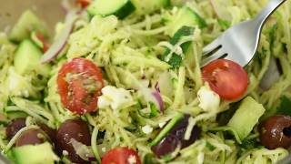 Club Chefman Recipe Greek Zoodle Salad [upl. by Spooner]