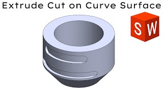 Extrude cut on curve surface in Solidworks [upl. by Lerret]