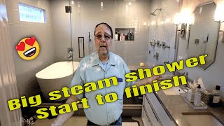 Complete install Steam Shower start to finish Time Lapse [upl. by Kcirddehs]