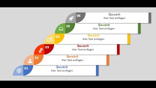 Wie Sie eine Stufengrafik mit 6 Steps in PowerPoint erstellen [upl. by Ressan965]