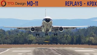 TFDi Design MD11  Replay of landing at KPDX Portland International Airport [upl. by Hansiain]