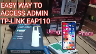 TPLINK EAP 110 ADMIN ACCESS USING ANDROID PHONESET AS AP FOR PISOWIF [upl. by Sirob]