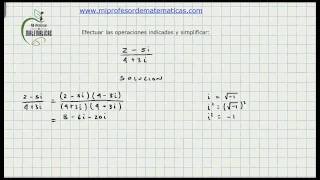 Ejercicio Numeros Complejos  Algebra General  Mi Profesor de Matematicas  Video 045 [upl. by Essirehc]