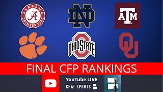 College Football Playoff Rankings LIVE – Final Top 25 Teams And New Years 6 Bowl Game Matchups [upl. by Ewan]