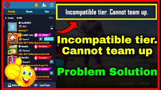 INCOMPATIBLE TIER CANNOT TEAM UP  FIXSOLVE INCOMPATIBLE TIER CANNOT TEAM UP PROBLEM IN BGMI  XGE [upl. by Yneffit]