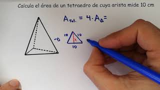 Área de un tetraedro regular dada la arista sin fórmula [upl. by Kandace]