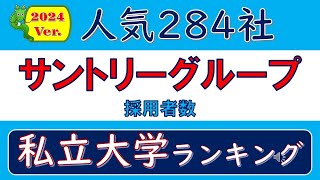 2024Ver人気284社、サントリーグループ採用者数、私立大学ランキング [upl. by Nnylarej]