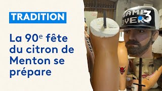 La 90ᵉ fête du citron de Menton se prépare pour les Jeux olympiques [upl. by Byrle]