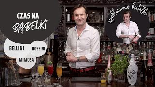 Otwieramy i szablujemy szampana Przepisy na drinki z winem musującym  Bellini Rossini Mimosa [upl. by Nnaeitak]