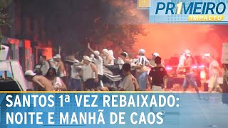 Santos rebaixado torcedores vandalizam carros e ônibus após queda  Primeiro Impacto 071223 [upl. by Daisi]