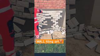 WALL tiling art 🤩🤩shorts [upl. by Atires260]