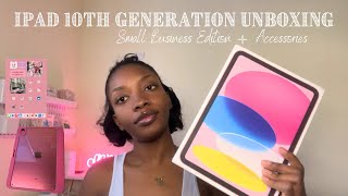 Pink IPad 10th Generation Unboxing  Small Business Edition  Accessories [upl. by Dibb]