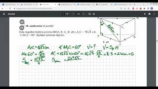 Valsts eksāmena Matemātikā 2023 18 uzdevums Prizmas tilpums [upl. by Neros]