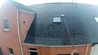 Roof Clean Using A Pressure Washer And Power Pole Set Up [upl. by Htir]