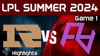 RNG vs RA Highlights Game 1 LPL Summer 2024 Royal Never Give Up vs Rare Atom by Onivia [upl. by Brandtr]