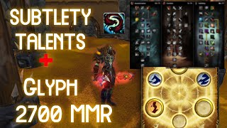 Classic WOTLK Subtlety Rogue PvP TalentsGlyphs Guide 2700 MMR [upl. by Shoifet]