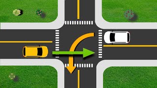 Which Car Should Pass The Intersection First  Right of Way Rule  Driving tips [upl. by Cand346]