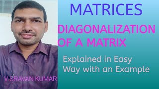 DIAGONOLIZATION OF A MATRIX IN TELUGU [upl. by Aerised762]