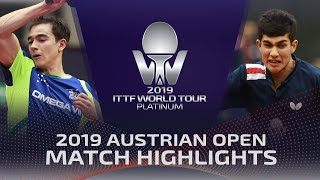 Hugo Calderano vs Kanak Jha  2019 ITTF Austrian Open Highlights R32 [upl. by Bay]