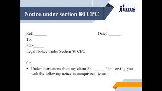 Notice under section 80 CPC 1908 [upl. by Phipps]