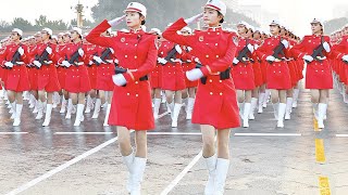 4KRare 2019 National Day military parade female militia formation training罕見的2019國慶閱兵女民兵方隊訓練和閱兵彩排 [upl. by Schilling157]