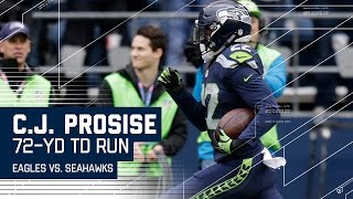 CJ Prosise Breaks Away for a 72Yard TD Run  Eagles vs Seahawks  NFL [upl. by Yespmed896]