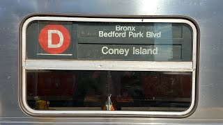 IND Subway R68 D Train Ride from Coney IslandStilwell Avenue to Bedford Park Boulevard [upl. by Leina361]