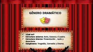 GÉNERO DRAMÁTICO  Descubre su estructura y subgéneros Tragedia Comedia y Drama [upl. by Sorvats253]