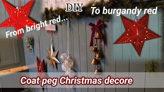 Coat Peg Christmas Decore 2023 Paper star colour change DIY Hallway Xmas decore [upl. by Suirtemid]