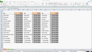 Excel unendlicher Kalender  Ferien Feiertage DOWNLOAD [upl. by Aronas102]