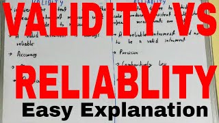 Validity vs ReliabilityDifference between validity and reliabilityValidity and reliability [upl. by Isadore]