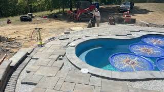 Project Update  Retaining Wall Paver Patio amp Pool Installation in West Virginia [upl. by Grearson]