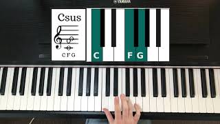 How Csus Chord on Piano [upl. by Auqinu]