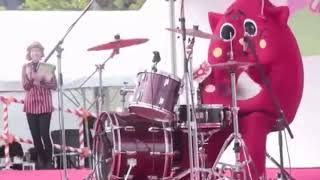 Costumed Person Destroys The Drums At Childrens Music Concert 60 FPS AI Interpolation Test [upl. by Notnil]